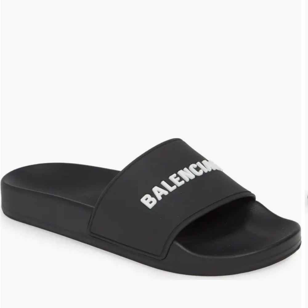 Balenciaga Black Logo Slide